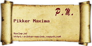 Pikker Maxima névjegykártya
